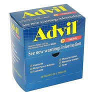 Advil Ibuprofen, 200mg, 50 Packets of 2 Coated Tablets (Pack of 4)