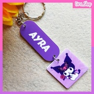 Keychain Nama Kuromi. Keychain Nama + Doodle Kuromi. keychain Kuromi Sekali Nama