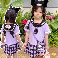 Summer fashion cute Kuromi sailor short sleeve dress for girls