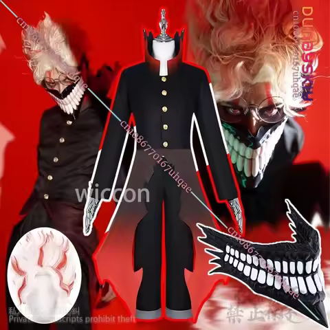 Dandadan Okarun Ken Takakura Cosplay Anime Costume Wig 3D Mask Black Collar Uniform Curly For Hallow