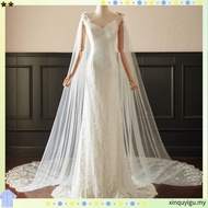 3*3M Cathedral Wedding Cape Veil Sequined Lace Shawl Bridal Shoulder Veils Tulle Long Cape Cloak Wed