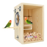 Bird Nest Box Parakeet Nesting Box Transparent Bird House for Cage Wood Breeding Box Wooden Acrylic 