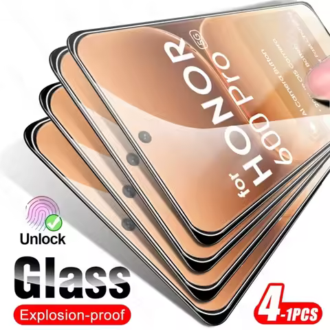 Honer 600Pro Case 4-1Pcs 9H Unlock Tempered Glass Full Cover Screen Protector for Honor 600 Honor600