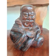 Burl Wood Daruma Carving, 7.5"