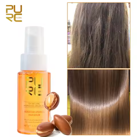 PURC Hair Smoothing Serum Moroccan Organ Oil Repair Frizz Damaged Vitamin E Scalp Clear Refreshing T