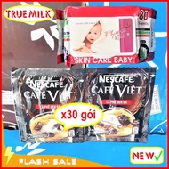 Nescafe Café Việt Đen Đá 30gói x 16g (Tặng kèm túi khăn ướt cao cấp - Flash Sale) - Ca Phê Đen Đá - 