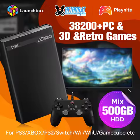 JMachen Mix 500GB Gaming HDD with 38200+ AAA & PC Games Emulator Game Console for PS3/XBOX/Switch/PS