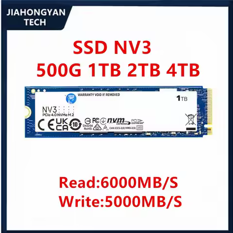 Original For Kingston NV3 500G 1TB 2TB 4TB M.2 2280 Solid State Drive NVME PCIE 4.0 SSD for Desktops