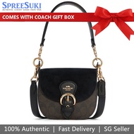 Coach Handbag In Gift Box Crossbody Bag Kleo Shoulder Bag 17 In Signature Canvas Brown Black # C7966