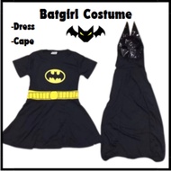 Girls Superhero Batgirl Costume Kids Dress-Up Outfit for Ages 2-7 Halloween Cosplay Birthday Party
