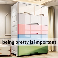 Plastic Cabinet 5layer w Lock Storage Drawer / Laci Simpanan / Drawer Storage / Baby Kabinet Almari Baju / Easy Install