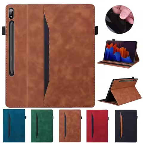 For Samsung Galaxy Tab S9 S8 S7 Plus FE Ultra Case PU Leather Business Tablet for Galaxy Tab S9 S8 S
