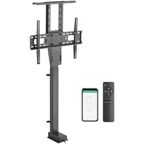 ynvision.design motorized tv lift mount for 37"-77" tv's | vertical lift motor tv stand with rf remo