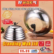 30/32/34/36/38/40/42CM Stainless Steel Wok Cover Wok Lid Pan Cover Lid Glass Wok Cover Kuali Penutup
