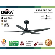 DEKA F5DC Pro Remote Ceiling Fan 10 Speed DC Motor 56'' ABS 5 Blade | X-One 12 Speed Kipas Siling