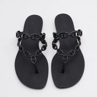 HERMES 豬鼻夾趾拖鞋 - 黑 37