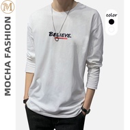 【READY STOCK】ST228 M-4XL Long Sleeve T Shirt Men Round Neck Fashion Long Sleeve Tees Men Casual T-sh