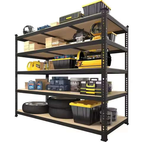 5 Tier Adjustable Heavy Duty Storage Shelves 48''x24''x72'' Metal Garage Shelving Unit Customized Ut