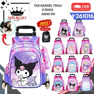 GIO BAGS 3-Wheel Elementary School Girls Trolley Bag for Elementary School Girls 3D Embossed 261016