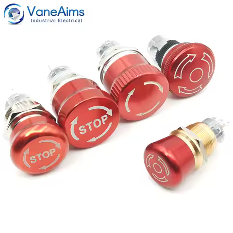 Metal Emergency Stop Switch 16MM 19MM 22MM E-stop Button Rotary Push-pull Emergency Stop Button with