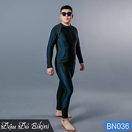 Đồ bơi nam cỡ đại đến 130kg, quần áo tắm big size cho người béo mập, áo dài tay khoá kéo & quần dài 