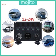 Mojito 5 Rockers Switch Panel Digital Voltmeter Twin USB Port 12V Outlet Combination