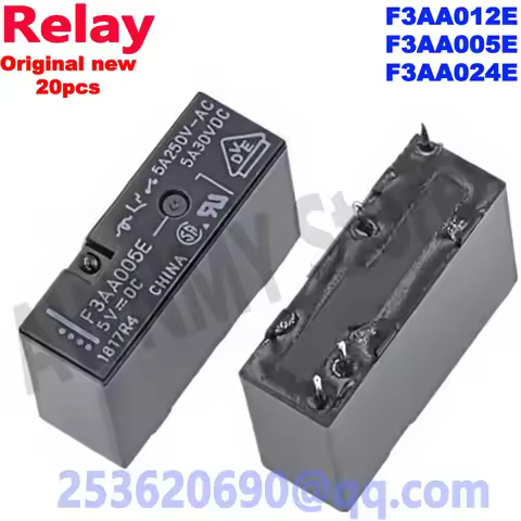 20Pcs/lot 100% New F3AA005E F3AA012E F3AA024E Power Relay 5V 12V 24VDC 4Pin 5A Relay