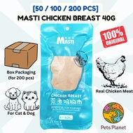 [50/100/200 PCS] Masti Chicken Breast 40G | High Protein Pet Food Snack Steam Chicken | Makanan Kuci