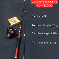 Bộ cần UL shimano 1m8 máy fs3000 tặng cước