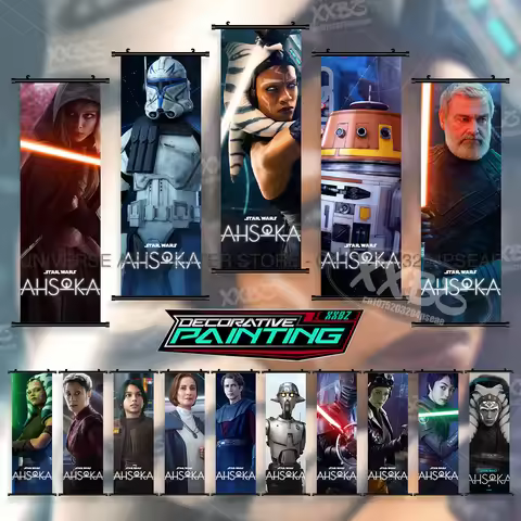Star Wars Poster Ahsoka Tano Home Decor Sabine Wren Wall Art Hera Syndulla Scroll Picture Baylan Sko