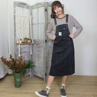 Hana Mokuba 休閒毛邊水洗感牛仔吊帶裙