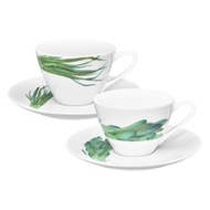 Noritake｜京香旬彩白瓷 咖啡對杯－青蔥/野芥菜