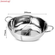 [ANSOUL] 28cm Hot Pot Twin Divided Stainless Steel 28cm Cookware Hot Pot Ruled Compatible