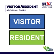 Guard House Sign | Visitor / Resident Sign | Sticker on Board