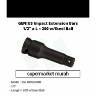 GENIUS Impact Extension Bars 1/2" x L200mm w/Steel Ball .