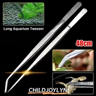 CHILDJOYLYN 1Pcs Water Grass Clip, Long Tong Stainless Steel Aquarium Tweezer,  48cm Fish Tank Clean