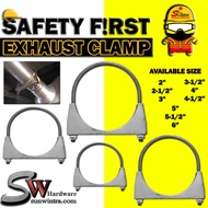 SW HARDWARE EXHAUST CLAMP STEEL U-BOLT WITH PLATE U SHAPE PIPE CLIP KLIP BENTUK U DENGAN NUT