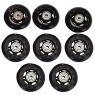 8 Pack Inline Skate Wheels, Indoor/Outdoor Roller Skate Wheels, Replacement Wheels with Bearing 64mm