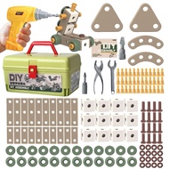 Kids Drill Toolbox Toy Set Simulates Screw Tightening Repair Tools Educational Toy for Kids Boys Gir