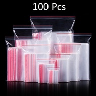 New 100 Pcs Zip Lock Plastic Bags / Reclosable Transparent Bag / Clear Thick Food Storage Bag / Small Jewelry Packing Bags