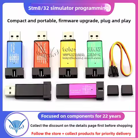 1Set ST LINK Stlink ST-Link V2 Mini STM8 STM32 Simulator Download Programmer Programming With Cover 