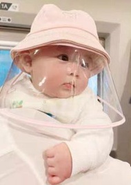 夏季薄款防飛沫嬰兒帽子寶寶帽子兒童隔離防護帽夏防曬遮臉漁夫帽