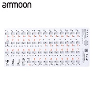 [ammoon]Transparent 37 49 61 Electronic Keyboard 88 Key Piano Stave Note Sticker Notation Version &amp; Sheet Music for White Keys