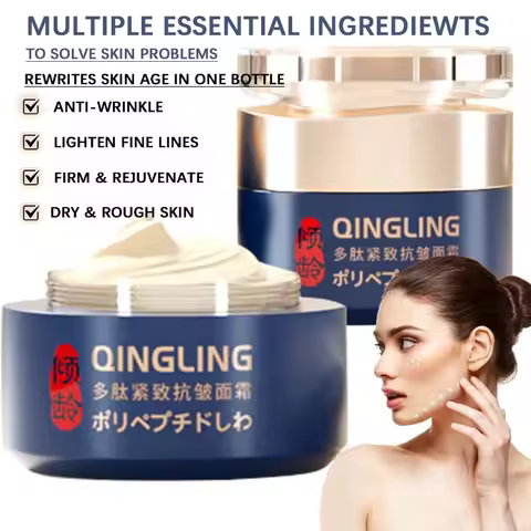 Qingling Peptide Firming Moisturizer Triple Hyaluronic Acid Cream for Wrinkle Smoothing & Skin Elast