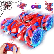 Spider RC Cars for 4 5 6 7 8 Year Old Boys - 2.4Ghz Rechargeable Double Sided Remote Control Stunt C