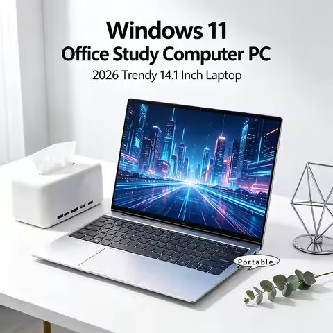 2026 New 14.1 Inch Ultra Slim Laptop Win11 16GB/32GB DDR4 RAM 2TB SSD Portable Business Office Noteb