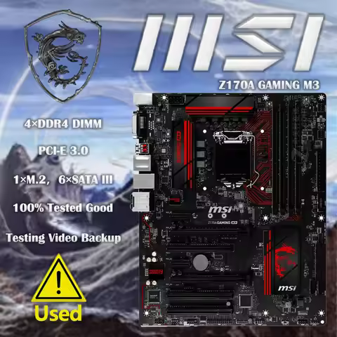 MSI Z170A GAMING M3 LGA 1151 With Intel Z170 HDMI SATA 6Gb/s USB 3.1 ATX Intel Motherboard