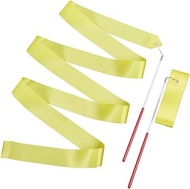 CREATCABIN Pack of 2 Dance Bands Yellow Gymnastics Band with Non-Slip Handles Swirl Bands Magic Wand