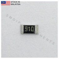 10PCS Taiwan-Grade 91R ±5%, 1206 SMD Resistor (910)