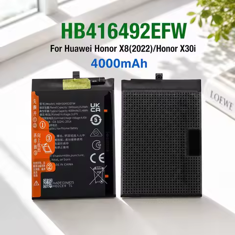 100% Original Brand New HB416492EFW 4000mAh Battery For Huawei Honor X8（2022）Honor X30i Latest Produ